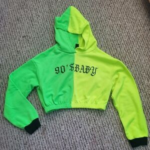 Neon Cropped Hoodie